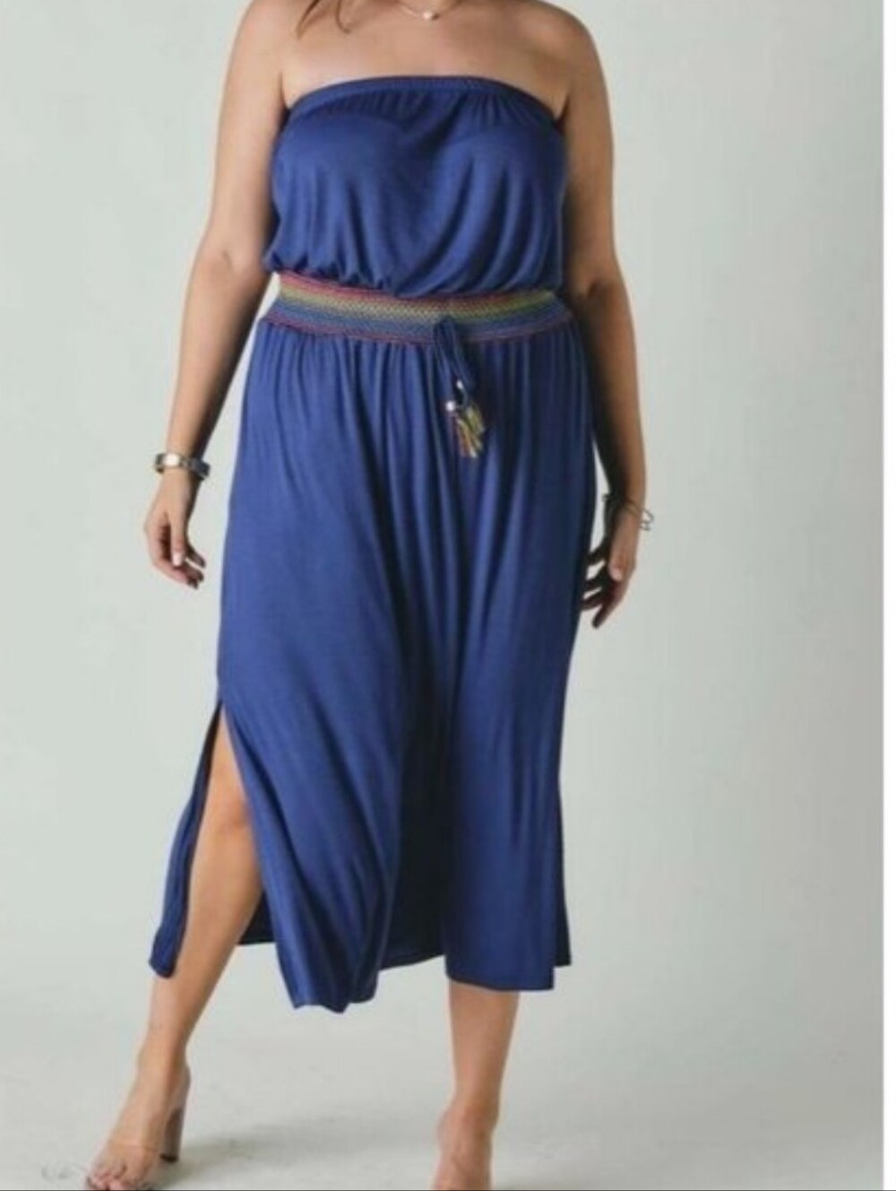 Davi&Dani Strapless Midi Dress Cover-up 1X
